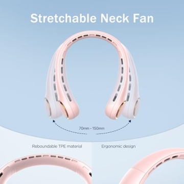 Portable Neck Fan with Cool Lights and Adjustable Speeds