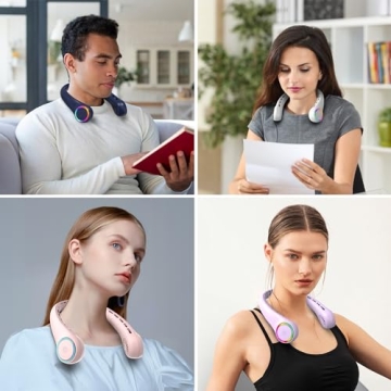 Portable Neck Fan with Cool Lights and Adjustable Speeds