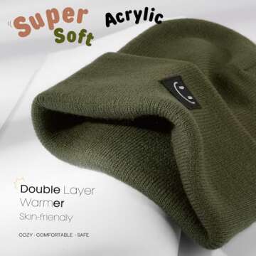 FURTALK Baby Beanie Cute Toddler Winter Hat Knit Boys Girls Warm 2 Pack Kids Embroidered Beanies Cap...