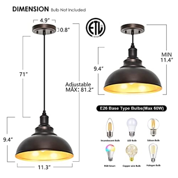 Stylish ALAISLYC Farmhouse Pendant Light for Kitchens