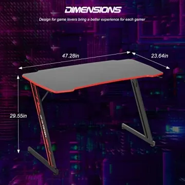 BestOffice 39” Gaming Desk Ergonomic Z-Shaped Workstation