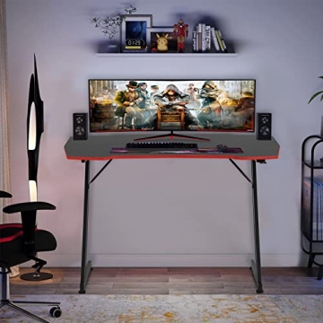 BestOffice 39” Gaming Desk Ergonomic Z-Shaped Workstation