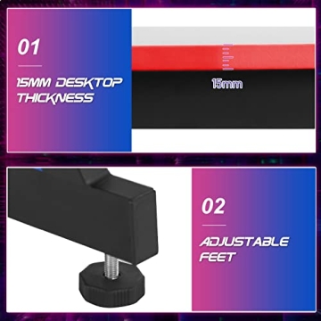 BestOffice 39” Gaming Desk Ergonomic Z-Shaped Workstation