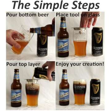 The Perfect Black And Tan Beer Layering Tool - Bartender Accessory for Layered Beer Cocktails
