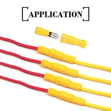 Hilitchi 50Pairs Insulated Male Female Bullet Quick Splice Wire Terminals Wire Crimp Connectors (Yellow, 12-10 Gauge)