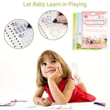 Magical Handwriting Workbooks Handwriting Practice Copybook, Handwriting Aid Magic Pen Reusable Copybook Grooves Template Design for Children Books Suitable for Children's Learning 4