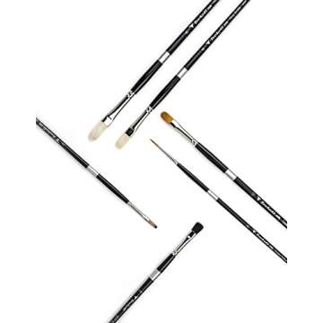 Trekell Synthetic Oil Paint Brushes Set - Professional Detail, Round & Fine Tip Paint Brush - Oil Pa...