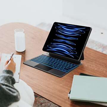 typecase Edge Magnetic Keyboard Compatible with iPad Pro 12.9 (6th Gen 2022) - Touchpad, 10 Colors B...