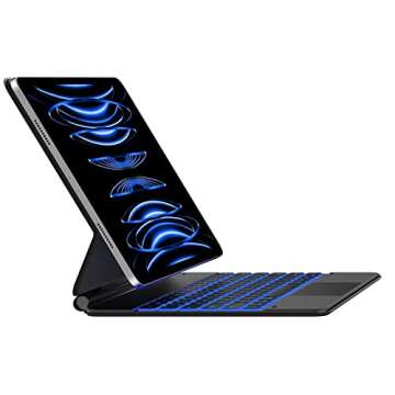 typecase Edge Magnetic Keyboard Compatible with iPad Pro 12.9 (6th Gen 2022) - Touchpad, 10 Colors Backlight Compatible with iPad Pro 12.9 5th - Matte Black