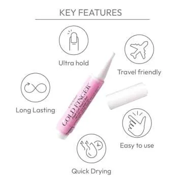 Kiss Pink Gel Nail Glue - Superior Bond for Stunning Nails