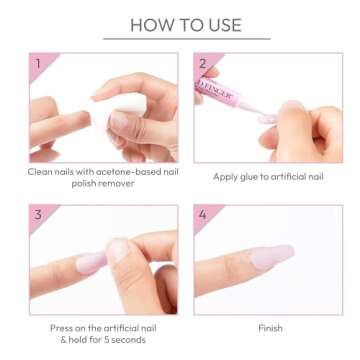 Kiss Pink Gel Nail Glue - Superior Bond for Stunning Nails
