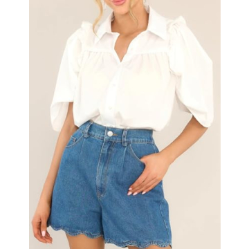Stylish EZAPINE Denim Shorts for Women - Summer Fashion 2024