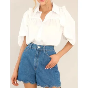 Stylish EZAPINE Denim Shorts for Women - Summer Fashion 2024