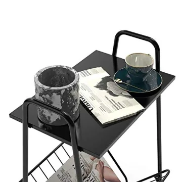 Jbikao Stylish Record Player Stand with Vinyl Storage