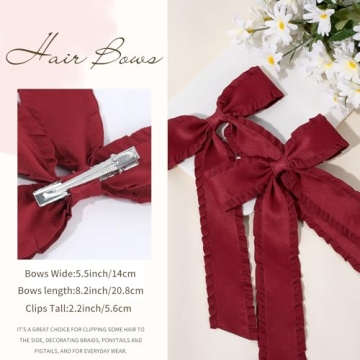 VOBOBE Elegant Satin Hair Bows for Women and Girls