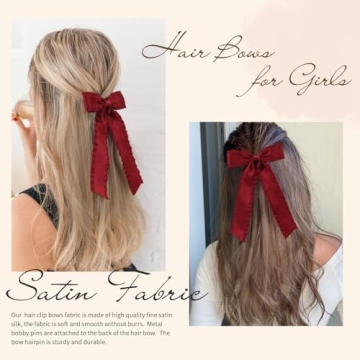 VOBOBE Elegant Satin Hair Bows for Women and Girls