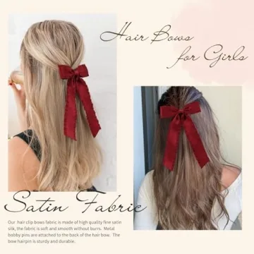 VOBOBE Elegant Satin Hair Bows for Women and Girls