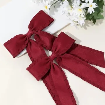 VOBOBE Elegant Satin Hair Bows for Women and Girls