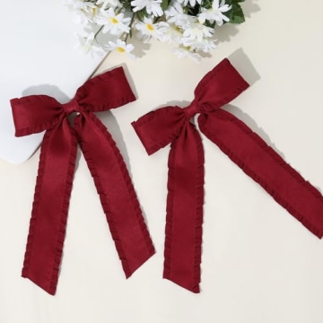 VOBOBE Elegant Satin Hair Bows for Women and Girls