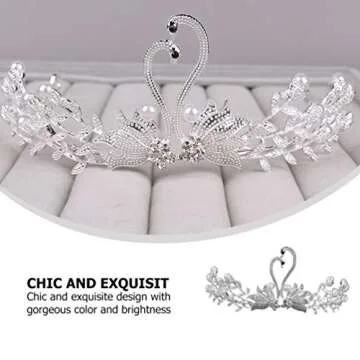 Beaupretty Crystal Swan Crown Tiara for Wedding Parties