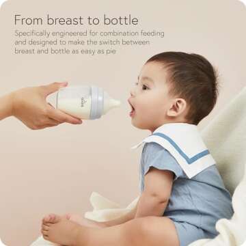 BuubiBottle Max Slow Flow Bottle for Newborn Babies by Quark - with Anti-Colic RealFeel Nipple to Simulate Breastfeeding - BPA-Free, PVC-Free, Toxin-Free - 8 Oz Bottle with Lid, 2 Pack - Gray