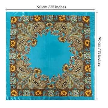 CHLINS 35" Satin Square Hair Scarf Bandanas - 3Pcs Large Silk Head Scarves Lightweight Satin Hair Ke...