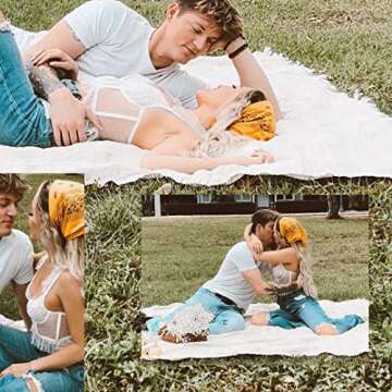 CHLINS 35" Satin Square Hair Scarf Bandanas - 3Pcs Large Silk Head Scarves Lightweight Satin Hair Kerchief Sleeping Hair Wraps for Women (Blue+Black+Beige)