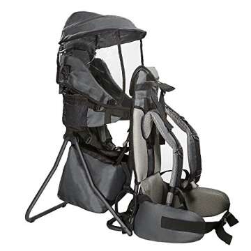 ClevrPlus Cross Country Baby Backpack Carrier, Grey, Toddler Hiking Backpack with Comfortable Seat, ...