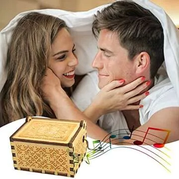 BYYKIT Can't Help Falling in Love Wood Music Box, Antique Engraved Musical Boxes Case for Love One Wooden Music Box - Gifts for Lover, Boyfriend, Girlfriend, Husband, Wife (WOOD)