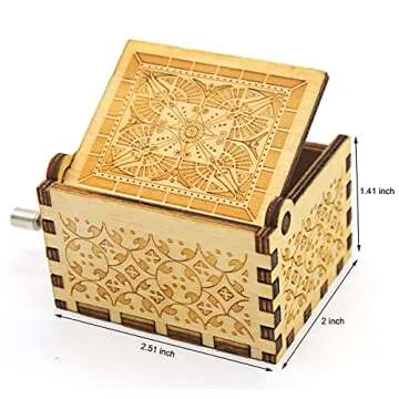 BYYKIT Can't Help Falling in Love Wood Music Box, Antique Engraved Musical Boxes Case for Love One Wooden Music Box - Gifts for Lover, Boyfriend, Girlfriend, Husband, Wife (WOOD)