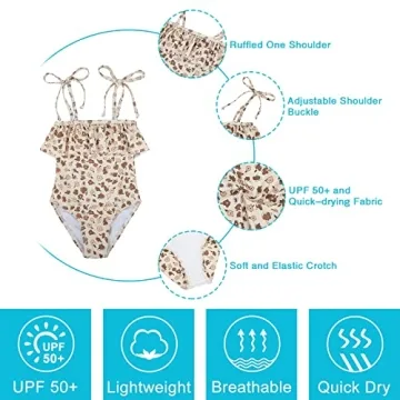 Zando Girls One Piece Swimsuit with UV Protection for Toddlers