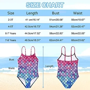 Zando Girls One Piece Swimsuit with UV Protection for Toddlers