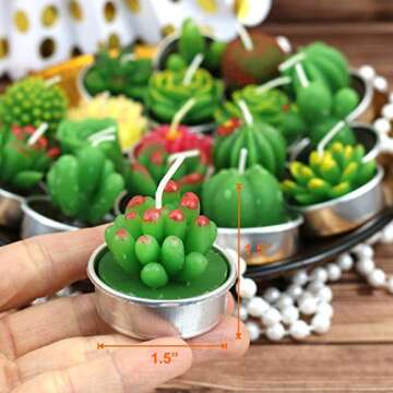 GIFTEXPRESS 18 Succulent Cactus Candles for Every Occasion