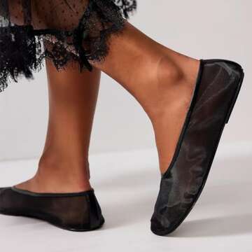 Dsevht Comfortable Mesh Ballet Flats for Women