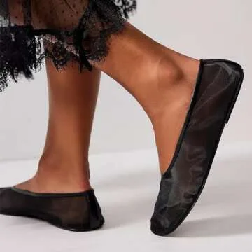 Dsevht Comfortable Mesh Ballet Flats for Women