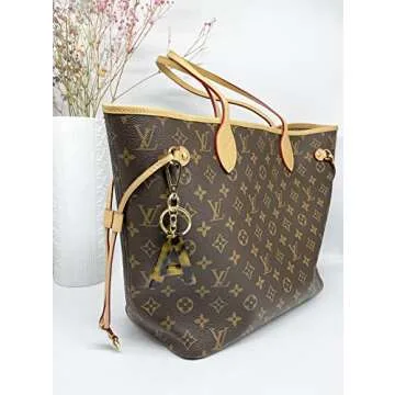 Trendy Leopard Print Initial Keychain for Women