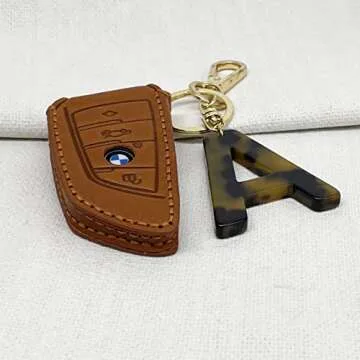 Trendy Leopard Print Initial Keychain for Women