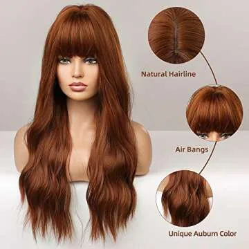 FORCUTEU Auburn Wig with Bangs for Stunning Style