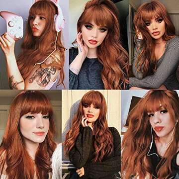 FORCUTEU Auburn Wig with Bangs for Stunning Style