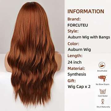 FORCUTEU Auburn Wig with Bangs for Stunning Style