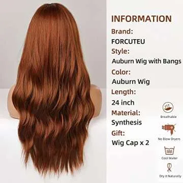 FORCUTEU Auburn Wig with Bangs for Stunning Style