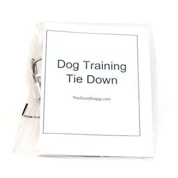 Dog Training Tie Out Cable, 3 Ft Begging Jumping Destructive Chewing Housetraining Counter Surfing Teething Puppy Potty Training Tether Chew Proof Cable (Tie-Down with Eye Screw)