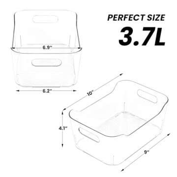 CiWiVOKi Clear Plastic Storage Bins, Set of 12, Multi-Use Organization and Storage Containers for Pa...