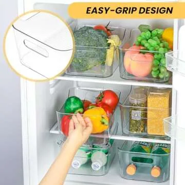 CiWiVOKi Clear Plastic Storage Bins, Set of 12, Multi-Use Organization and Storage Containers for Pantry, Cabinet, Refrigerator, Freezer, Bathroom, Organizer Bins for Home & Kitchen