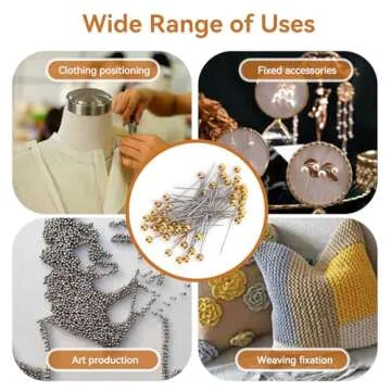 Sewing Pins, 100pcs Straight Pins Golden Pearlized Ball Head Pins Straight Pin for Fabric Straight Quilting Pin with Plastic Box for DIY Sewing Craft Dressmaker Jewelry Decoration