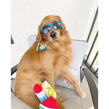 TONBO Summertime Combo - Crinkle Plush Cute Dog Toys, Popsicle, Watermelon, Lemonade (Summertime Combo)