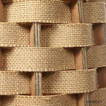 Hosley's 24" High Wood and Grass Floor Vase. Ideal Gift for Weddings, Home Decor, Long Dried Floral, Spa, Aromatherapy, Umbrella/Cane Stand O6 Natural