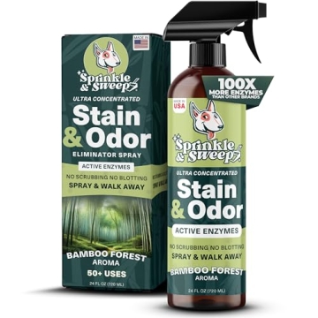 Sprinkle & Sweep Pet Stain and Odor Remover - Super Concentrated for Home Use
