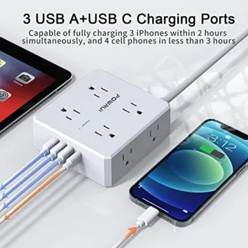 Surge Protector Power Strip with USB Ports & Outlets