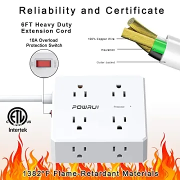 Surge Protector Power Strip with USB Ports & Outlets